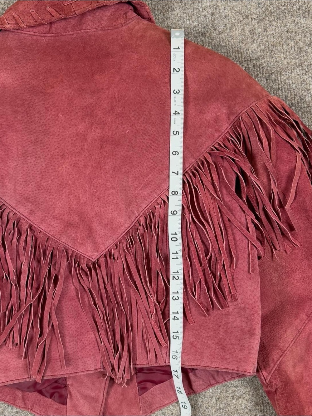 Vintage Red Suede Leather Cropped Fringe Jacket Women’s S Western Festival Boho - Picture 13 of 13